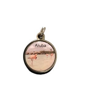 Kay’s Fine Jewelry Silver Rare Round Disc Pendant “Aruba” NWOT